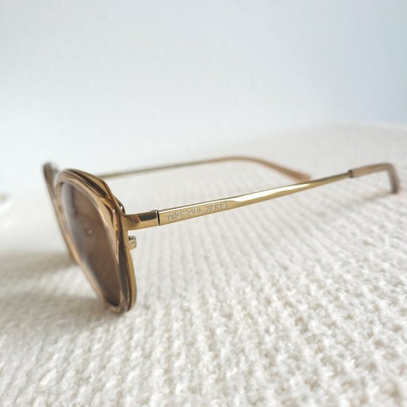 New Michael Kors Charleston Sunglasses in Pale Gold/Brown Transparent (MK1029) main image 7